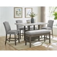 thumbnail image 5 of Pemberly Row Transitional Gray Driftwood Storage Counter Bench, 5 of 5