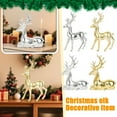 thumbnail image 5 of Christmas Reindeer Figurines Small Gold Deer Decorative Statues Resting Lucky Deer Sculptures for Indoor Home Decor Tabletop Mantle Cabinet Desktop Office, 5 of 6