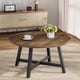 thumbnail image 2 of QinaQin Mesa de centro redonda de 36 pulgadas, diseño negro con acabado tipo madera, patas reforzadas y niveladores, ideal para sala y fácil de armar, 2 of 6