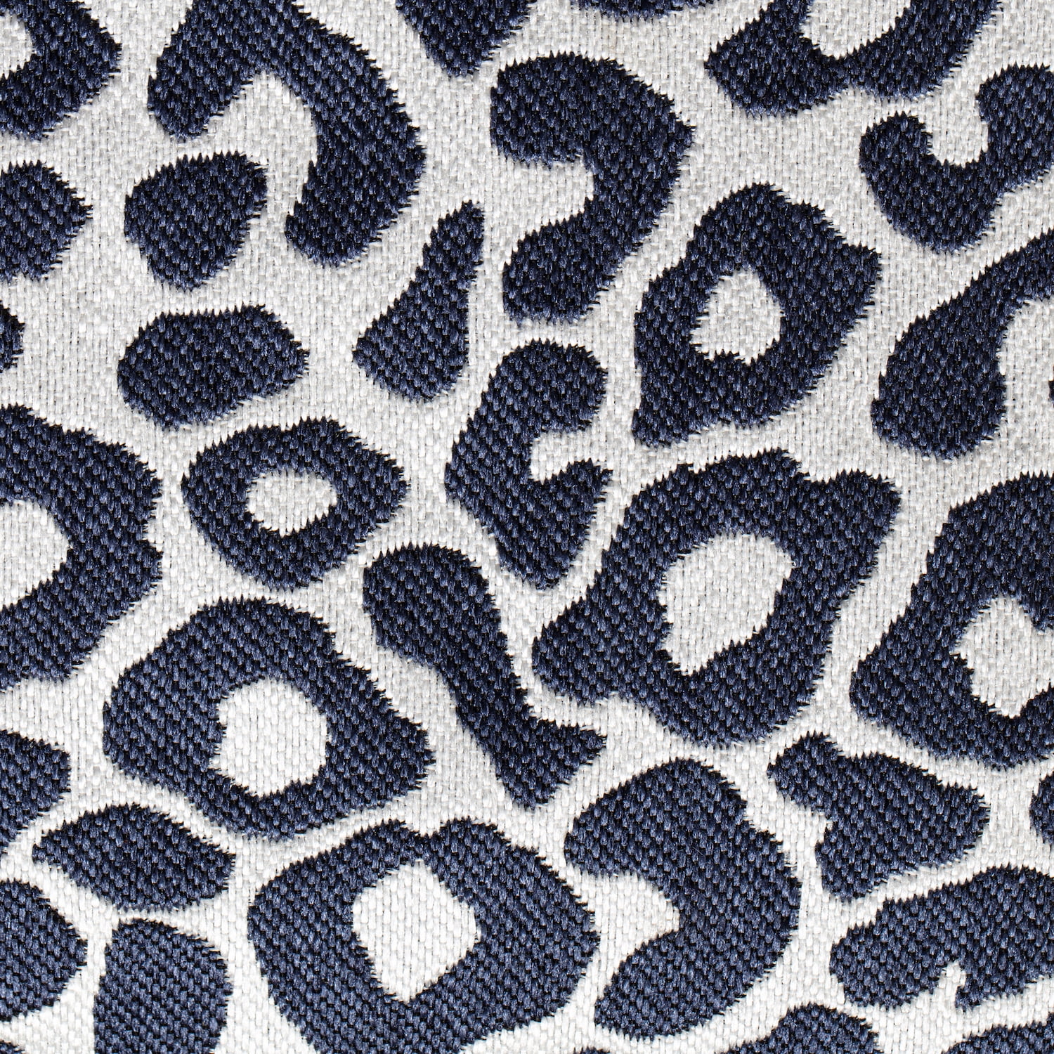 Amur Blue 18" x 18" x 18" Blue & Ivory Pouf
