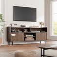 thumbnail image 3 of YUSAZENS Fluted TV Stand for 70-Inch TV, Boho Entertainment Center with Sliding Doors & Adjustable Shelves, Wooden Media Console, 3 of 7