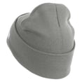thumbnail image 2 of U.S. Army 36th Infantry Division Logo Embroidered 12 Inch Solid Knit Cuff Long Beanie Made in USA - Dk Ash OSFM, 2 of 5