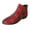 Red, variant on Stylish Women's Ankle Boots Fashion Christmas Plaid Pointed Side Zipper Thick Heel Booties for Females