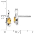 thumbnail image 4 of Solid 14k White Gold Citrine and Diamond Post Earrings - 14mm, 4 of 5