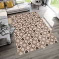 thumbnail image 6 of Dreammotif Brown Square Pattern Modern Area Rug for Living Room - 4 x 6 ft Machine Washable, Thin, Non Slip Backing Carpet, 6 of 8