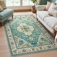 thumbnail image 4 of Lahome Decor 4'x6'Oriental Floral Medallion Area Rug for Living Room,Non Slip Machine Washable Vintage Indoor Rug,Vintage Printed Rug,Low Pile Lightweight Vintage Rug for Bedroom Dining Room Office, 4 of 9
