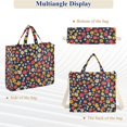 thumbnail image 6 of FORMRS Womens Corduroy Tote Bag Crossbody Shoulder Handbag with Pocket, Small Colorful Flower, 6 of 7