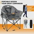 thumbnail image 6 of ABORON Oversized Heated Camping Chair with Pillow, Outdoor Portable Heated Folding Chairs, Patio Lounge Chairs with 3 Heat Levels, Heating Chair for Outdoor Sports, Camping, 6 of 10