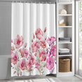 thumbnail image 3 of Pink Morning Glory Flower Fabric Shower Curtain Floral Branch Leaves Washable Shower Curtains for Bathroom, Waterproof Bath Curtain with Hooks Home Decor 36x72in, 3 of 8