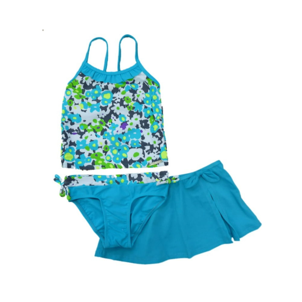Zero Xposur - Zero Xposur Girls Aqua Floral Tankini Swimming Swim Suit ...