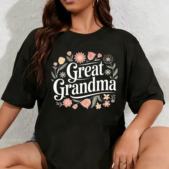 100% Cotton Wildflowers Great Grandma Floral Mother's Day Great Grandma T-Shirt