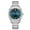 Blue dial and silver chain, variant on Double Calendar Business Men's Watch, Waterproof, Luminous, Quartz Movement, Stainless Steel Strap Wristwatch