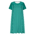 thumbnail image 2 of YHAJDS Women Sleepshirt Pajamas Dress Short Sleeve Round Neck Polka Nightgown, 2 of 5