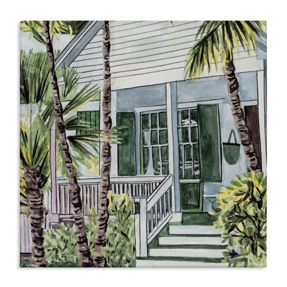 Stupell Industries Coastal Tropical Beach Cottage Canvas Art, 24 x 24, by Melissa Wang
