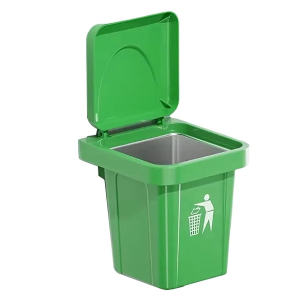 Stainless Steel Wall-Hanging Ashtray with Lid Trash Can-Shaped Bathroom Living Room Fly Ash-Proof Punch-Free B