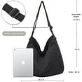 thumbnail image 2 of AOUNQ Canvas Tote Bag Casual Hobo Crossbody Shoulder Bag for Women and Men Large Purse Messenger Bag Travel Work,Black, 2 of 6
