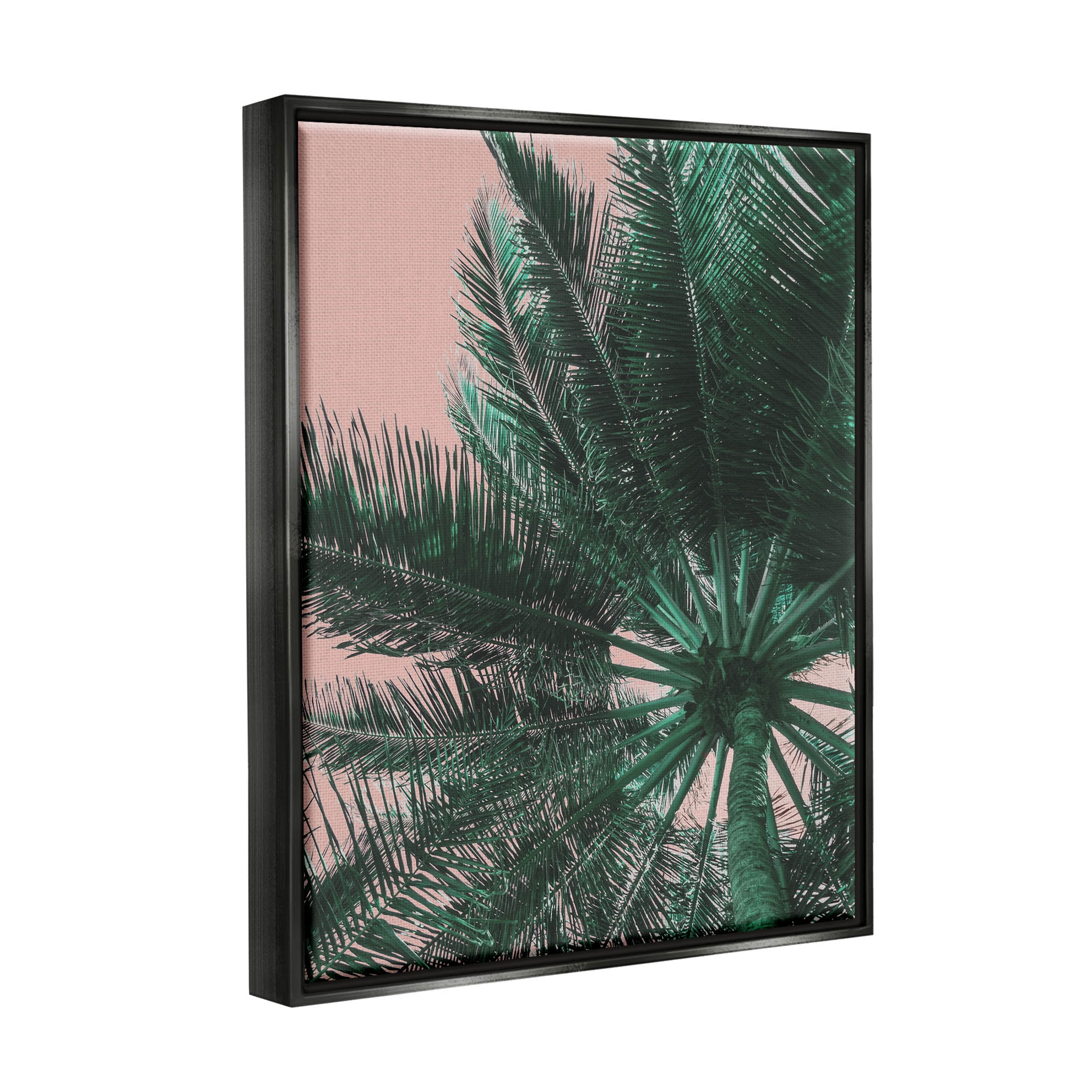 Stupell Industries Summer Overhead Palm Tree Photograph Jet Black Floating Framed Canvas Print Wall Art, Design by Lil' Rue