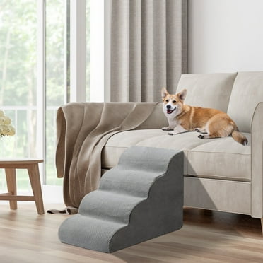 Kadyn 4 Steps Pet Stairs for Dogs and Cats - Gray