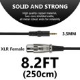 thumbnail image 2 of Geekria for Creators 3.5MM Male to XLR Female Microphone Cable 8 FT / 2.5 M, Compatible with Shure SM58, SM57, SM48, SM7B, MV7, PGA48, PGA58, BETA 58A, Balanced Mic Cord (Black), 2 of 6