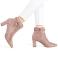 thumbnail image 2 of Unique Bargains Bottines à Talon Épais à Bout Pointu avec Fermeture Éclair pour Femmes, 2 of 7