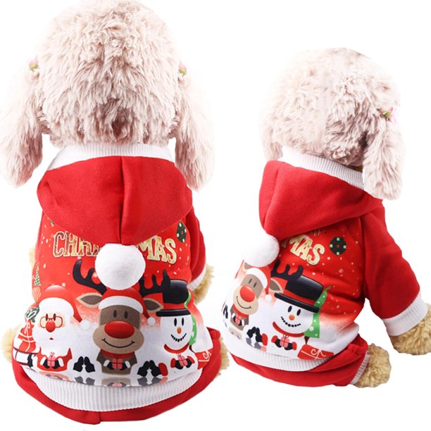 Disfraz navideño para mascotas - Traje navideño para perros y gatos pequeños y medianos (mediano) Rojo Verde Cocina, Decoración y Otros