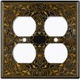 thumbnail image 2 of Metal Light Switch Plate Outlet Cover (French Victorian Frame - Double Duplex), 2 of 2