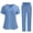 Light Blue, variant on Scrubs for Women Short Sleeve V Neck Soft Stretch Scrub Tops Women and Scrub Pants Medical Nursing Uniform Wrinkle-Resistant Work Uniform Light Purple S