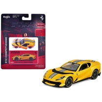 Ferrari 812 Competizione Yellow Metallic with Silver Stripe "Speed Icons" Series 1/64 Diecast Model Car by Maisto