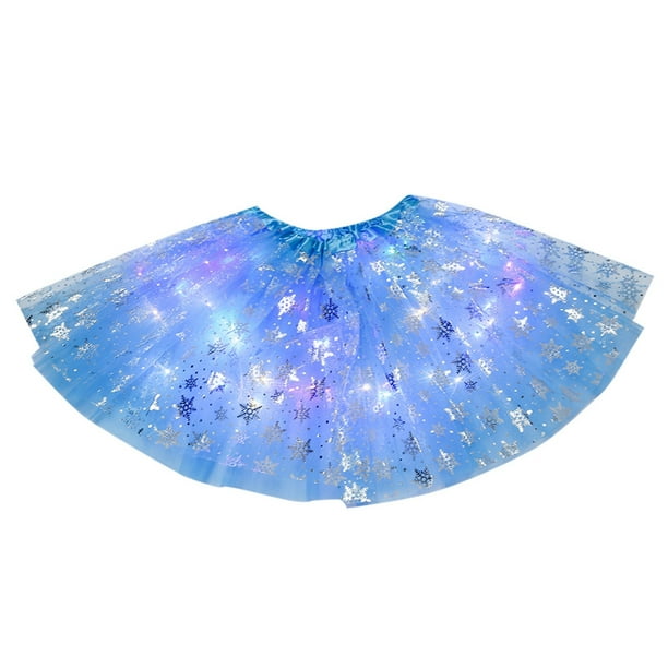 Gibobby faldas para mujer de Navidad para mujer, falda tutú de ballet y danza, faldas iluminadas, disfraz de fiesta(Aqua, Talla única)