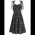 thumbnail image 2 of Vestido de Verano Informal con Escote en V, Color Negro, Talla XL, 2 of 10