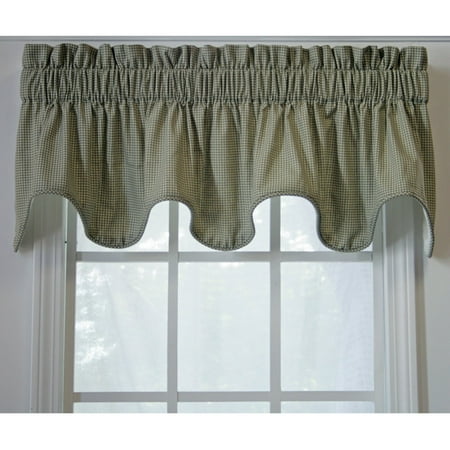 Ellis Curtain Logan Check Lined Scallop Valance