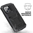 thumbnail image 6 of Allytech for iPhone 14 Pro Case with Built-in Tempered Glass Screen Protector, Metal Case with TPU Bumper Shockproof Anti-Drop Dustproof Kickstand Case for iPhone 14 Pro 6.1 inch 2022, Black, 6 of 8