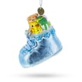 thumbnail image 3 of Teddy Bear Nestled in a Blue Shoe for Baby's First Glass Christmas Ornament, 3 of 4