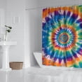thumbnail image 2 of Rainbow Tie Dye Mandala Pattern Shower Curtain 72"x72" ,Bathroom Decorative Shower Curtains Set with 12 Hooks,Modern Waterproof Washable Shower Curtain, 2 of 6