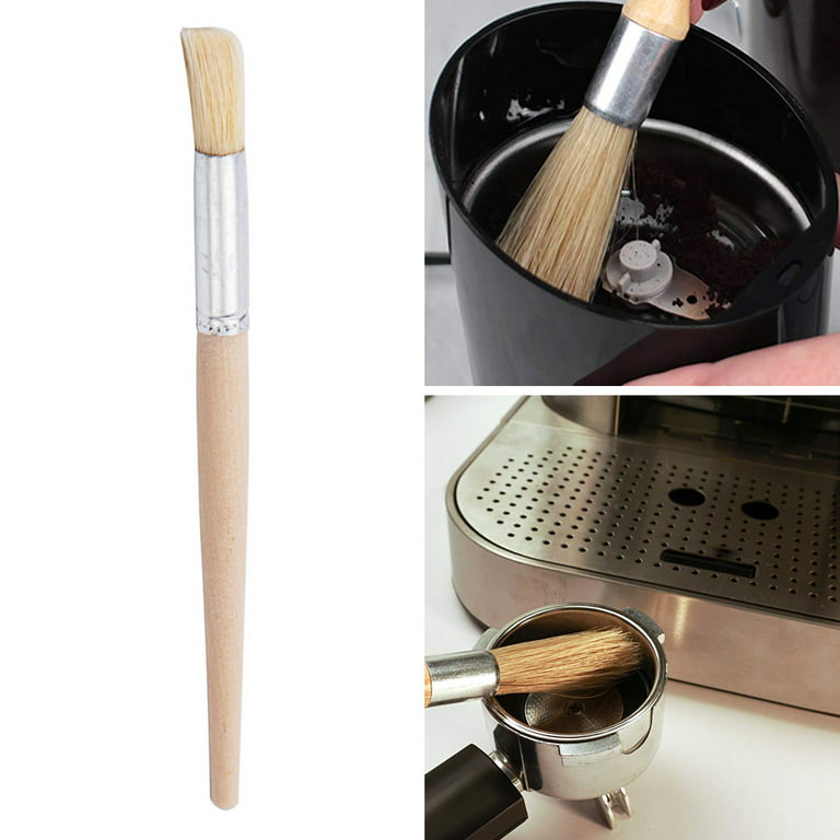 Sanwood Long Wooden Handle Fine Bristle Cleaning Brush Cleaner Tool for  Coffee Machine,Kitchen Tool 