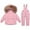 Pink, variant on Zwiiyzr 2024 Toddler Baby Boys Girls Two Piece Snowsuit Winter Thick Warm Hooded Puffer Down Jacket Coat With Ski Bib Sets for 1-6 Years Black