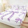 thumbnail image 3 of Feelyou Girls Princess Bow Full Size Sheets, Cartoon Ribbon Print Bed Sheets, Kawaii Pink Bowknot Sheet Sets, Lightweight Room Decor, 4-Piece, 3 of 7