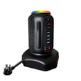 thumbnail image 1 of SMALLMODEL 16 In 1 Power Strip Tower 10 Outlets with 6 USB-A Ports Multi Socket Surge Protector Electric Charging Station Extension  6.5ft Cord Pure Copper Wire 2m,Black, 1 of 6