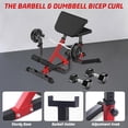 thumbnail image 5 of 2-In-1 Roman Chair & Preacher for Arms,Ab,Back,Glute & Leg Extension Adjustable Height Curl Bench for Home Gym, 5 of 8