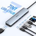 thumbnail image 3 of USB C Hub  Adapter for  Pro/Air, MOKiN 7 in 1 USB C Dongle with , SD/TF Card Reader, USB C Data Port,100W PD, and 2 USB 3.0 Compatible for  Pro/Air,  XPS,  Thinkpad., 3 of 8
