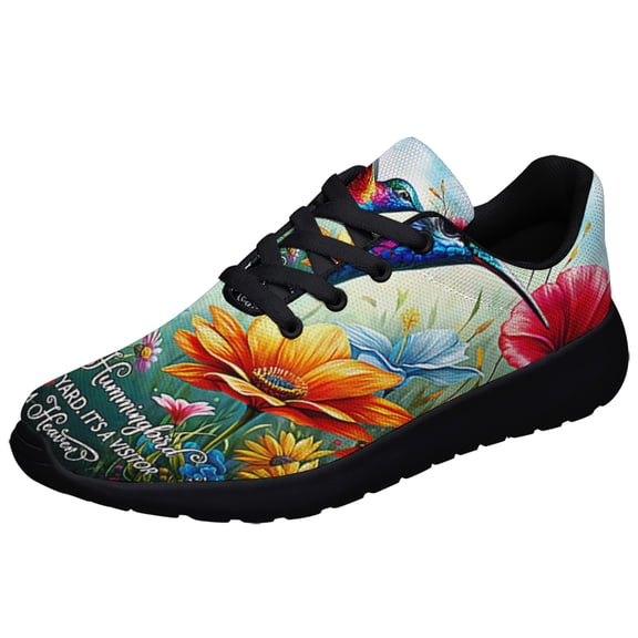 Hummingbird When A Hummingbird Visits Spring Shoes Sneakers Black Size 3.5