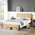 thumbnail image 1 of Eastvita Full Size Rattan Bed Frame with Headboard - Boho Style/Strong Metal Slats Support/Under-Bed Storage/Noise-Free/No Box Spring Needed, 1 of 6