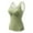 Green, variant on Women's Thermal Tank Top with Built-in Bra - Lace V-Neck Fleece Lined Slim Fit Base Layer Vest Green, L