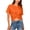 1Orange, variant on Summer Cropped Top for Women Twist Front Tee T-Shirt Backless Tops Round Neck Short Sleeve T Shirt Fashion Sexy Blouse Slim Fit Crop Shirts Lightweight Casual Tees