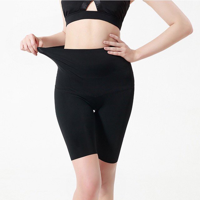 Negro sudor Sauna pantalones, mujeres adelgazar cuerpo Shaper pantalones sudoración elástica cintura entrenador polainas cortaspangjing