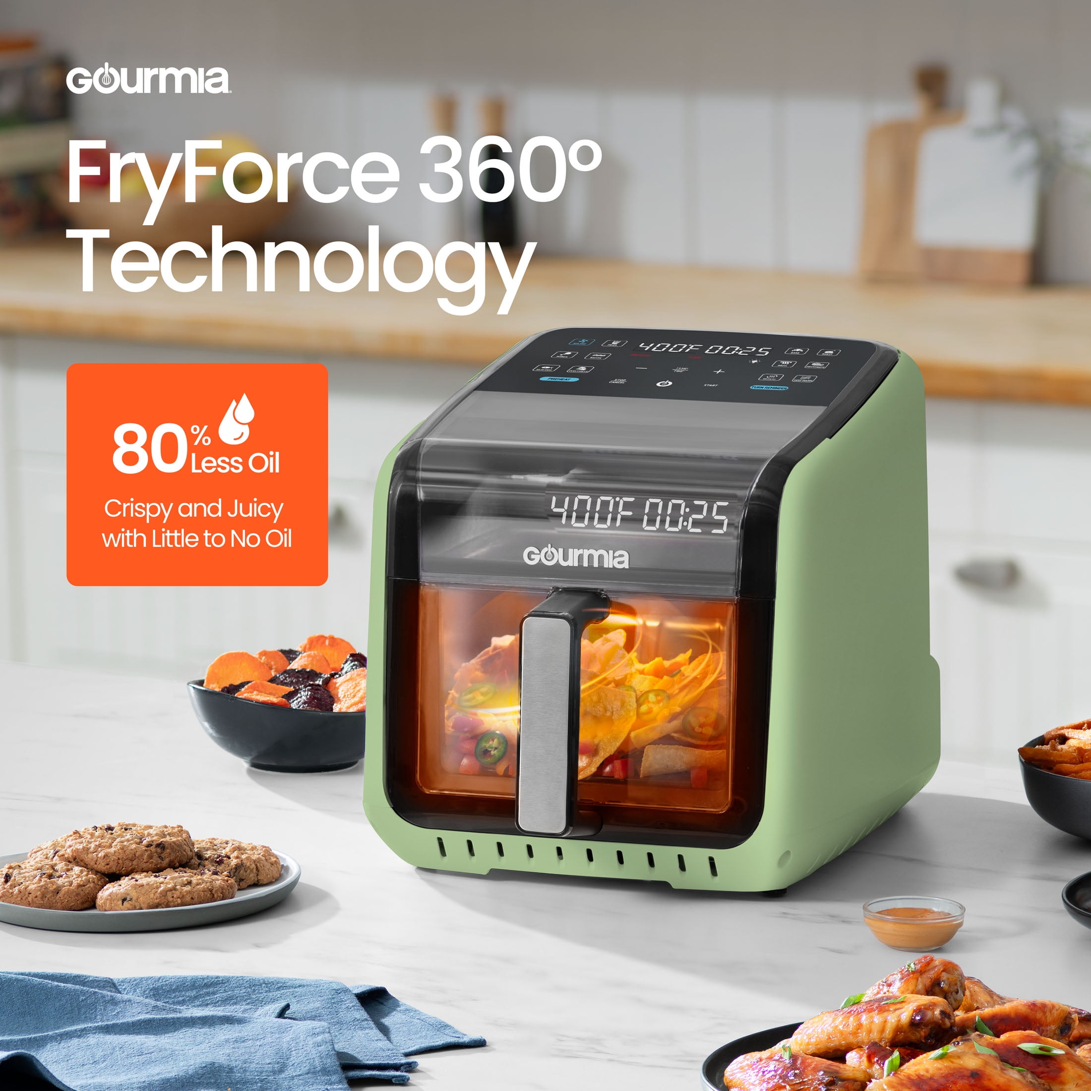 Gourmia グルミア 7-QT Digital Air Fryer Gourmia 7 Qt Large Hot Air Fryer, Digital, Guided Cooking