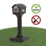 Simplay3 Dig Free Easy Up Classic Plastic Mailbox, Black, Rust Resistant