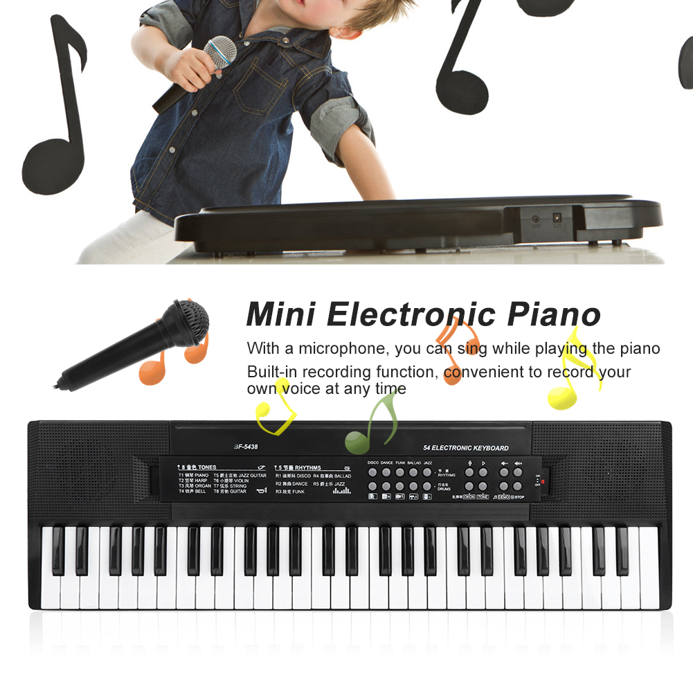 NestledNature 54‑Key Piano Keyboard,Electronic Organ Microphone And Recording Function 54‑Key Piano Keyboard BF‑5438,54‑Key Keyboard