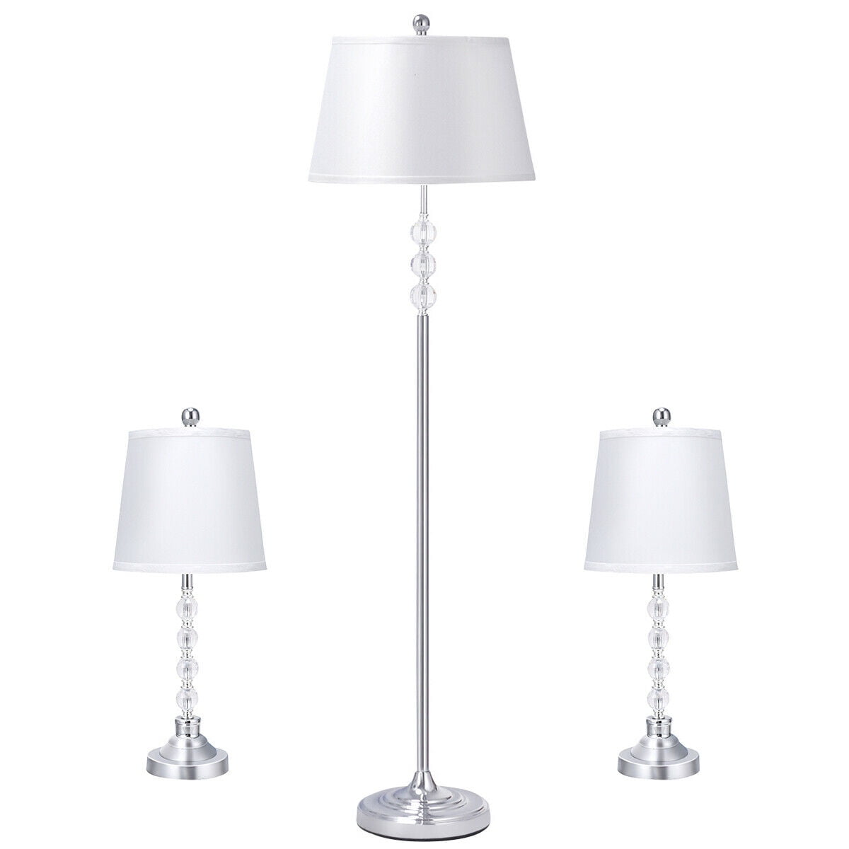 Floor Lamp Chrome Finished Modern Home, Floor And Table Lamp Sets Contemporary