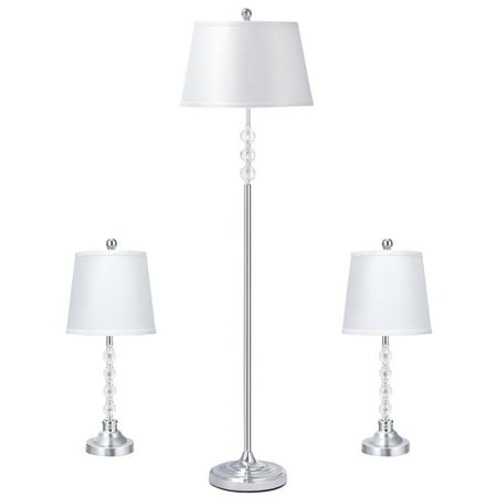 Gymax 3 Piece Lamp Set 2 Table Lamps 1, Matching Floor And Desk Lamps